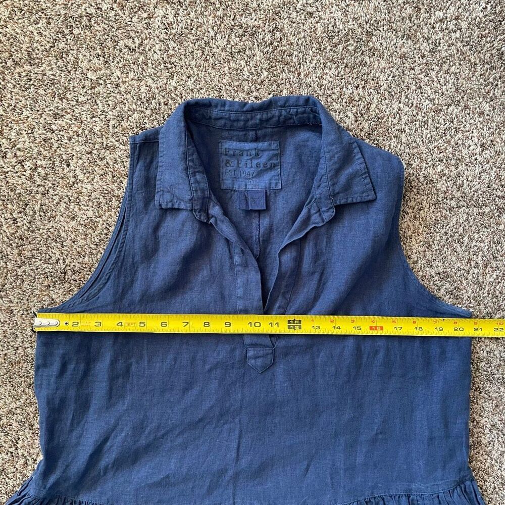 Frank & Eileen Daphne Sleeveless Popover Dress navy blue women’s size Large - Picture 5 of 10
